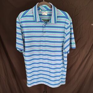 Under Armour Blue and Green Polo Shirt Soft Fabric